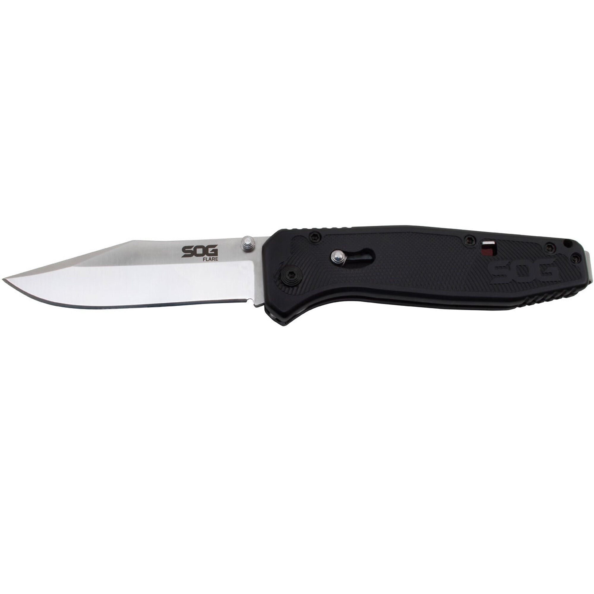 SOG Flare Folding Knife - 3.5in. Blade, 4.5in. Handle, Glass-Reinforced Nylon, Satin Polished, Model# SOG-FLA1001-CP
